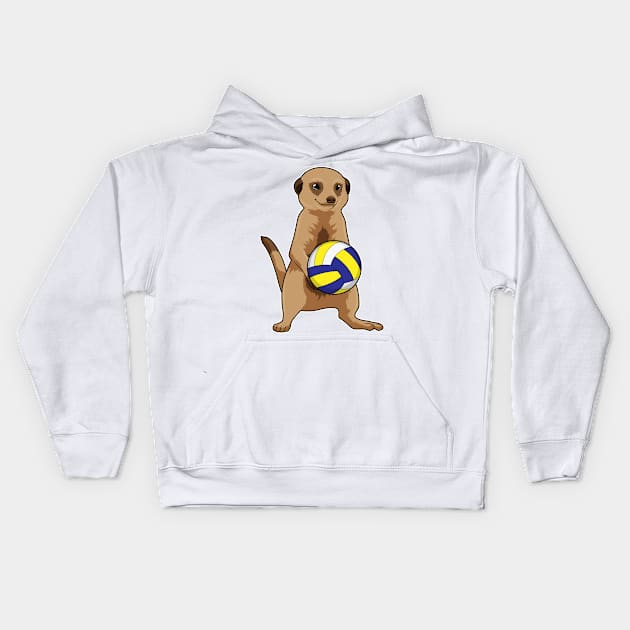 Meerkat with Volleyball Kids Hoodie by Markus Schnabel